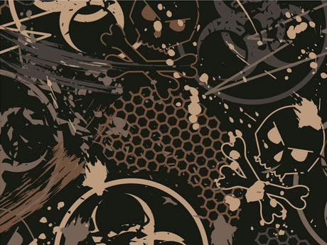 Toxic Brown Graffiti Vinyl Wrap Pattern~Rwraps Series 914 Digitally Printed Vinyl Wrap~0