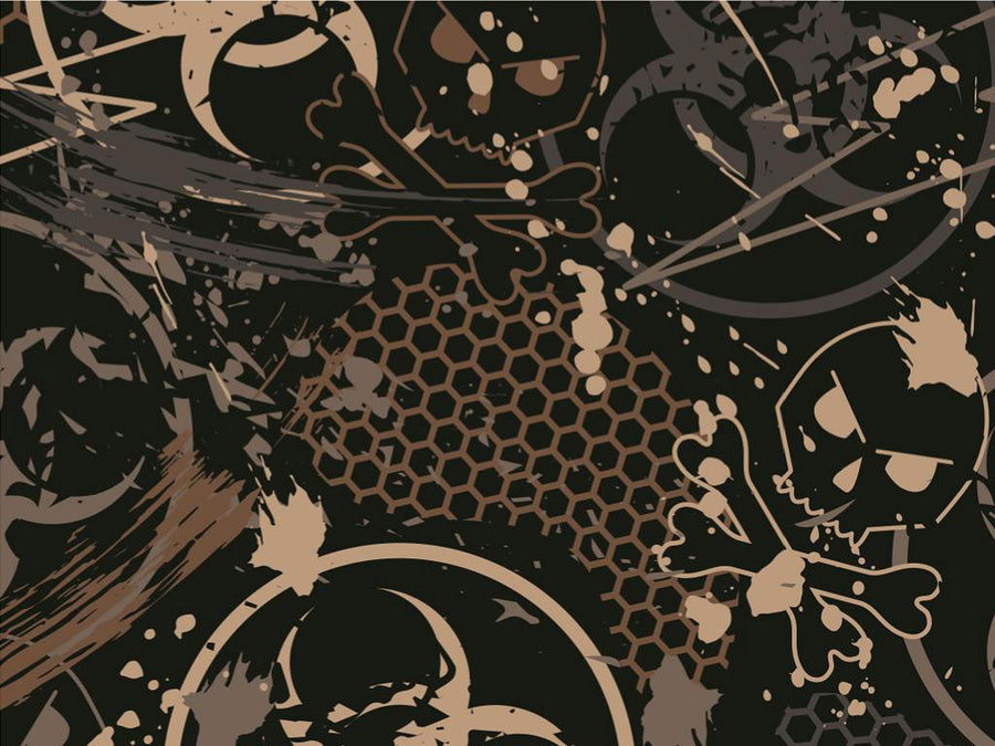 Toxic Brown Graffiti Vinyl Wrap Pattern~Rwraps Series 914 Digitally Printed Vinyl Wrap~0