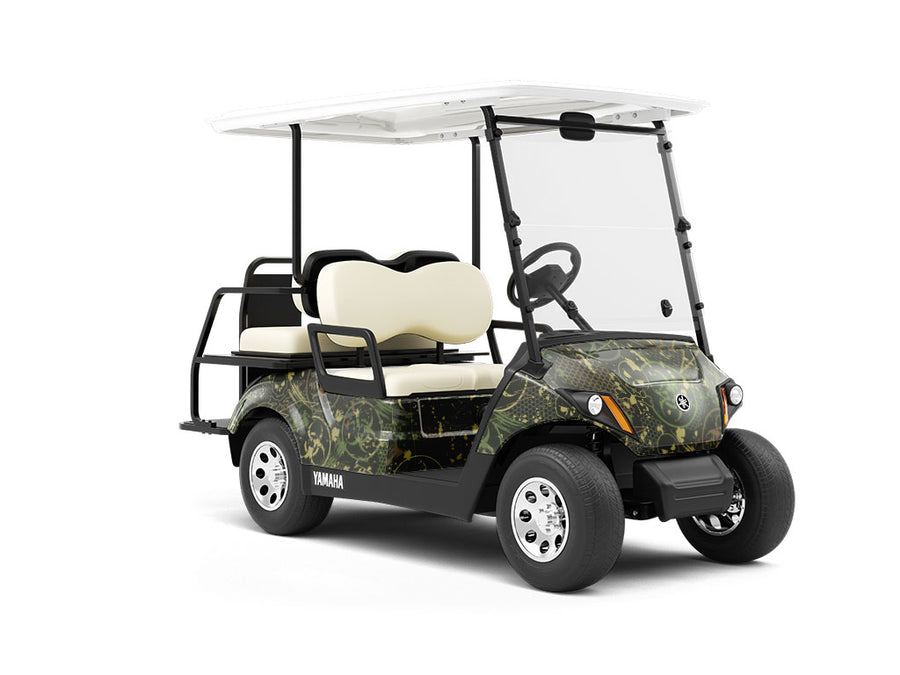 Toxic Green Graffiti Wrapped Golf Cart