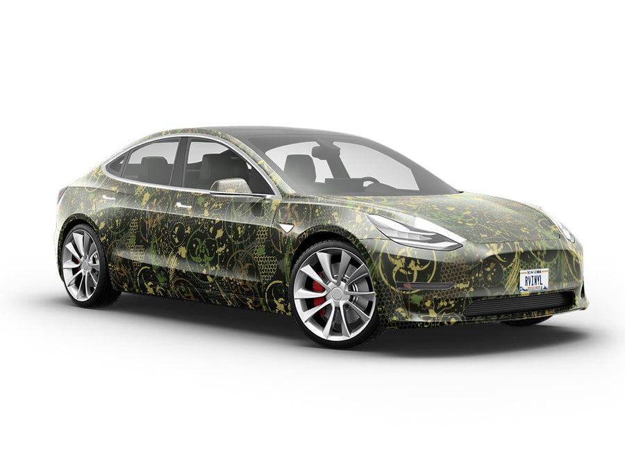 Toxic Green Graffiti Vehicle Vinyl Wrap