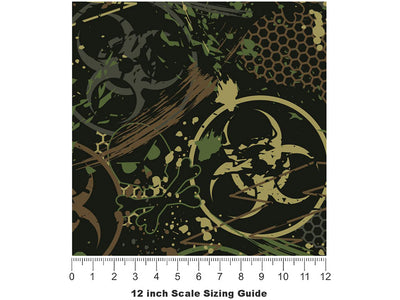 Toxic Green Graffiti Vinyl Film Pattern Size 12 inch Scale~Rwraps Toxic Green Graffiti Sizing Chart~3