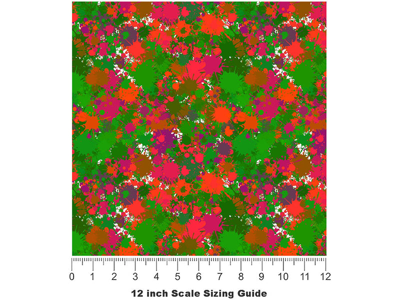 Toxic Sludge Paint Splatter Vinyl Film Pattern Size 12 inch Scale~Rwraps Toxic Sludge Paint Splatter Sizing Chart~2