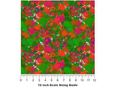 Toxic Sludge Paint Splatter Vinyl Film Pattern Size 12 inch Scale~Rwraps Toxic Sludge Paint Splatter Sizing Chart~2