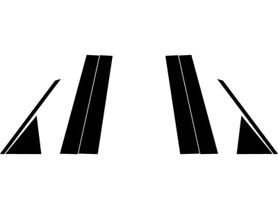 toyota avalon 2013-2018 Brushed Aluminum Black Pillar Trim Diagram