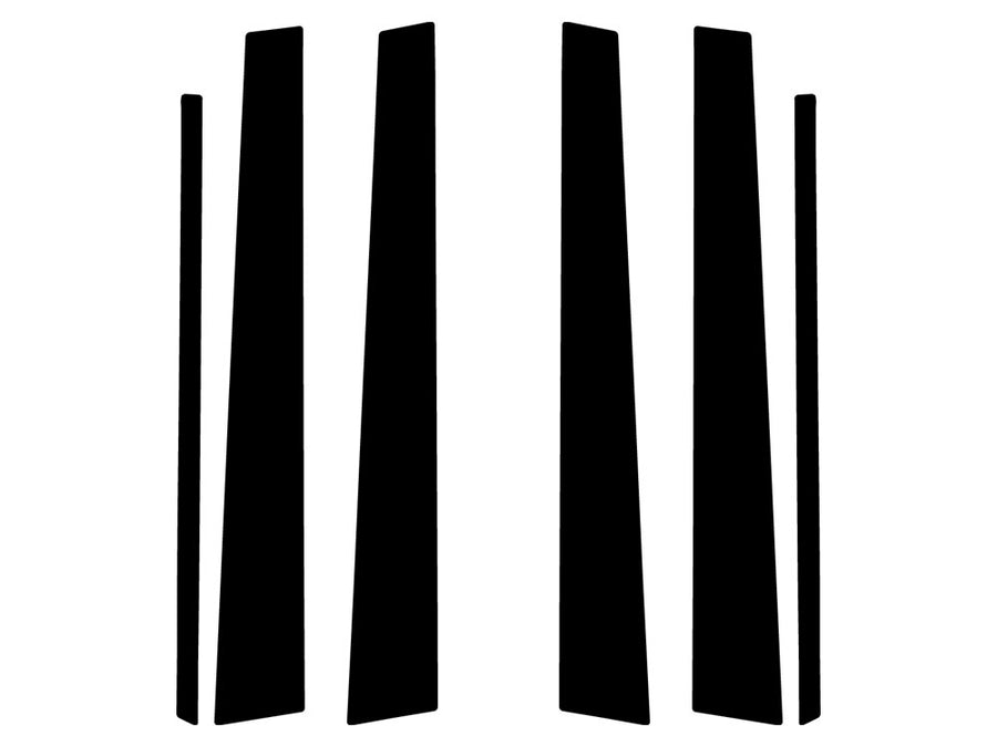 toyota camry 1992-1996 Brushed Aluminum Black Pillar Trim Diagram