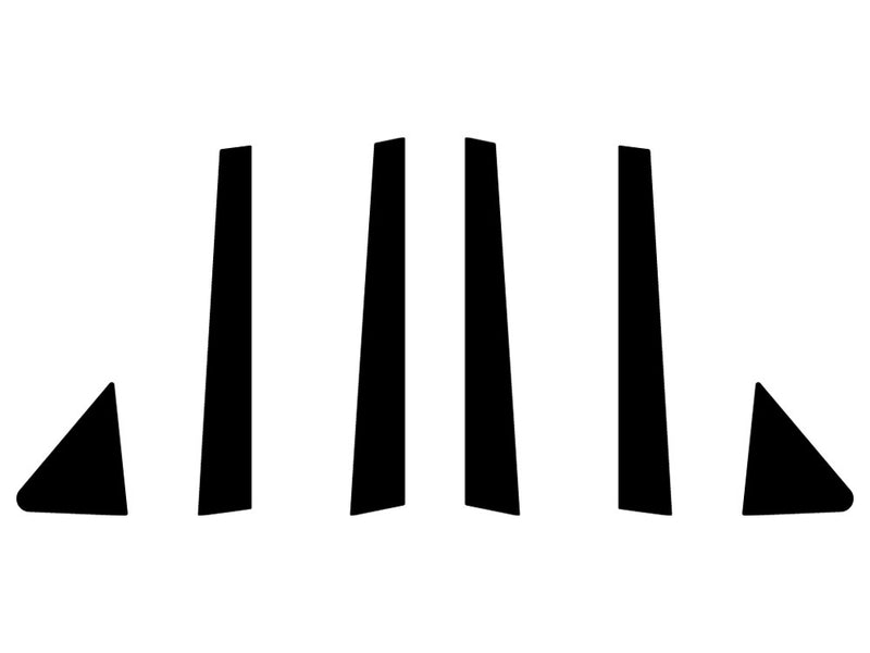 toyota camry 1997-2001 Matte Black Pillar Trim Diagram