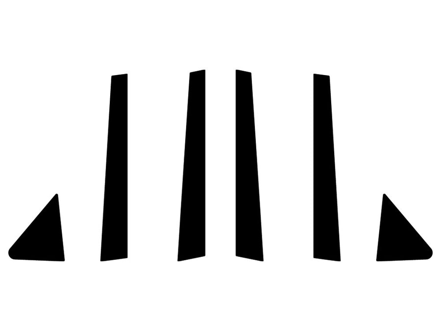 toyota camry 1997-2001 Matte Black Pillar Trim Diagram