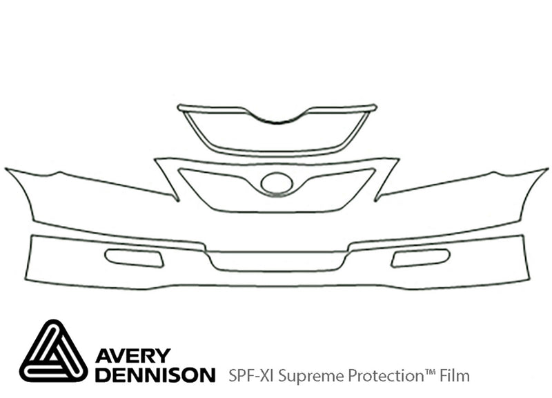 camry Avery Dennison Clear Bra Bumper Precut PPF Diagram
