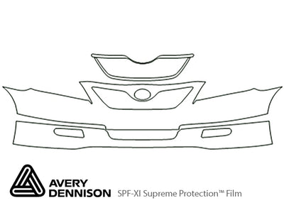 camry Avery Dennison Clear Bra Bumper Precut PPF Diagram