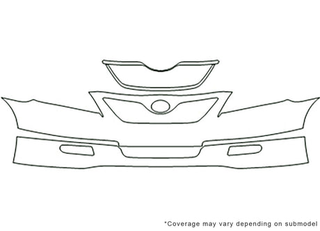 camry Avery Dennison Clear Bra Bumper Precut PPF Diagram