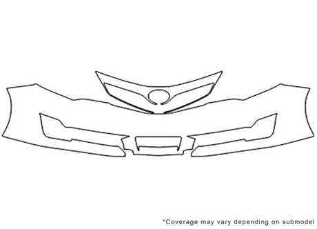 camry 3M Clear Bra Bumper Precut PPF Diagram