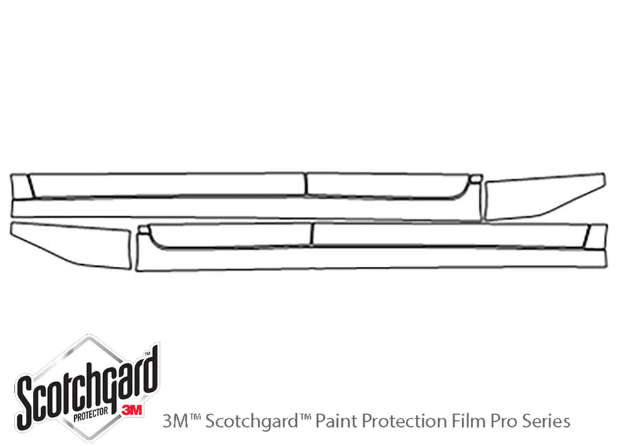 camry 3M Clear Bra Door Cup Precut PPF Diagram