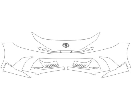camry 3M Clear Bra Bumper Precut PPF Diagram