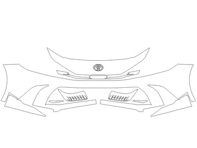 camry Avery Dennison Clear Bra Bumper Precut PPF Diagram