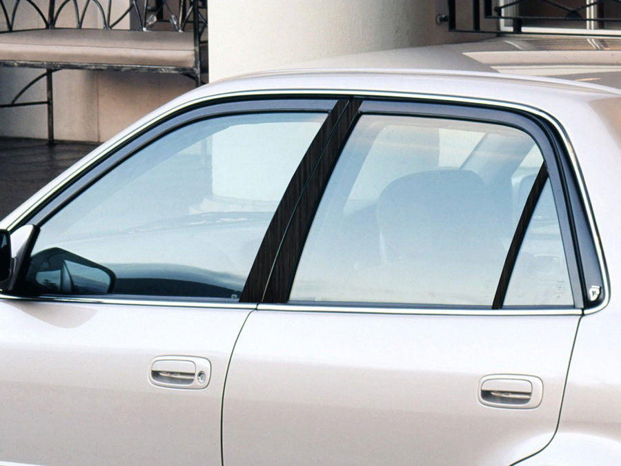 toyota corolla 1993-1997 Brushed Aluminum Black Pillar Cover Diagram