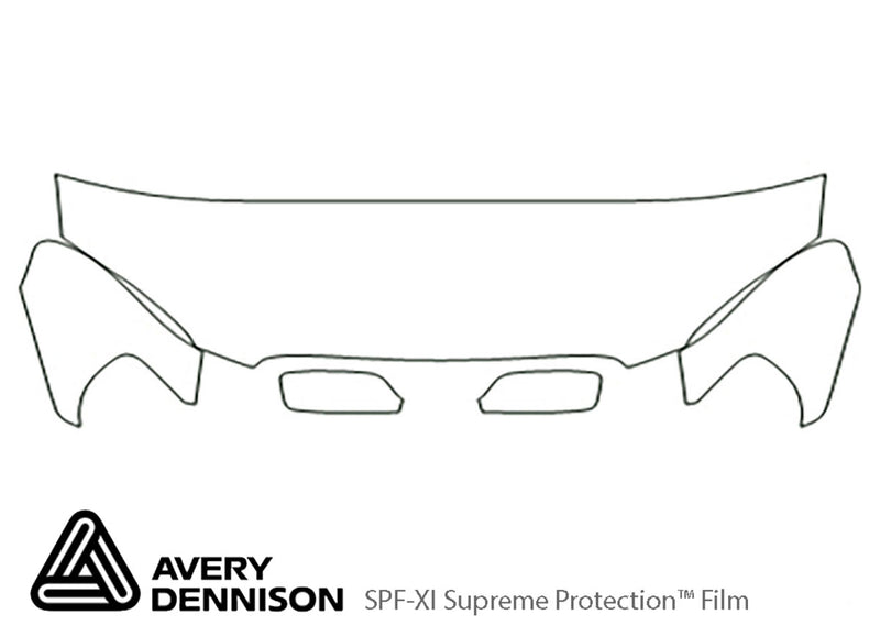 corolla Avery Dennison Clear Bra Hood Precut PPF Diagram