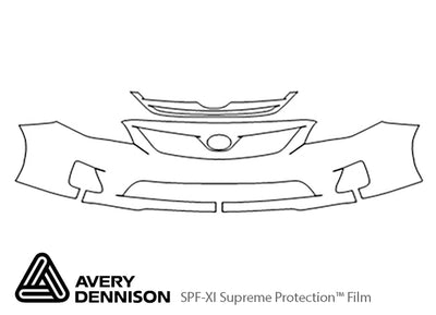 corolla Avery Dennison Clear Bra Bumper Precut PPF Diagram