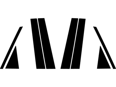 toyota corolla 2014-2018 Brushed Aluminum Black Pillar Trim Diagram