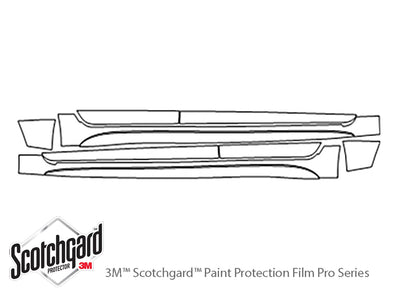 corolla 3M Clear Bra Door Cup Precut PPF Diagram