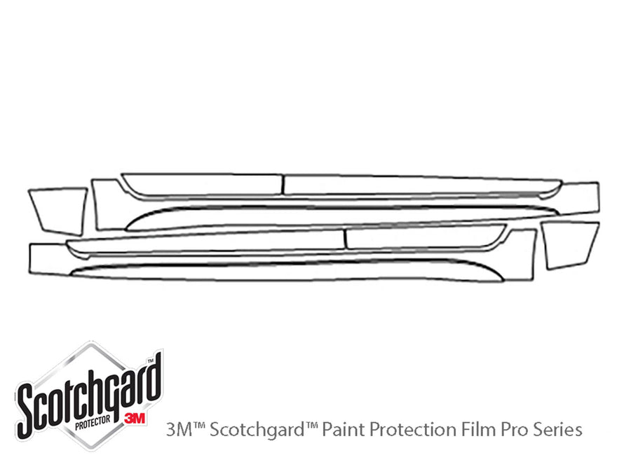 corolla 3M Clear Bra Door Cup Precut PPF Diagram