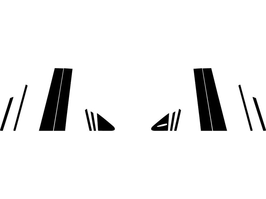 toyota corolla 2019-2023 (sedan) Brushed Aluminum Black Pillar Trim Diagram