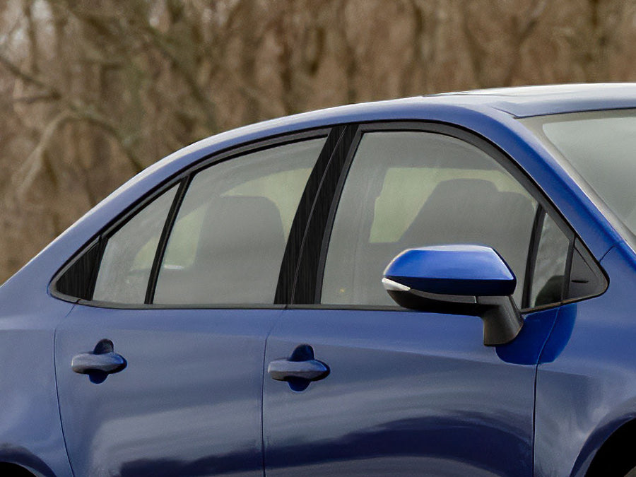 toyota corolla 2019-2023 (sedan) Brushed Aluminum Black Pillar Cover Diagram