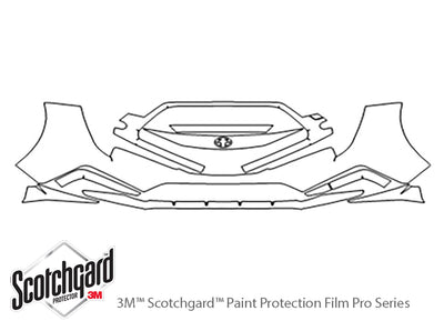 corolla 3M Clear Bra Bumper Precut PPF Diagram