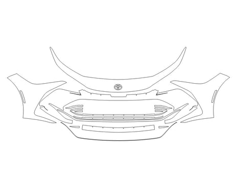 crown 3M Clear Bra Bumper Precut PPF Diagram