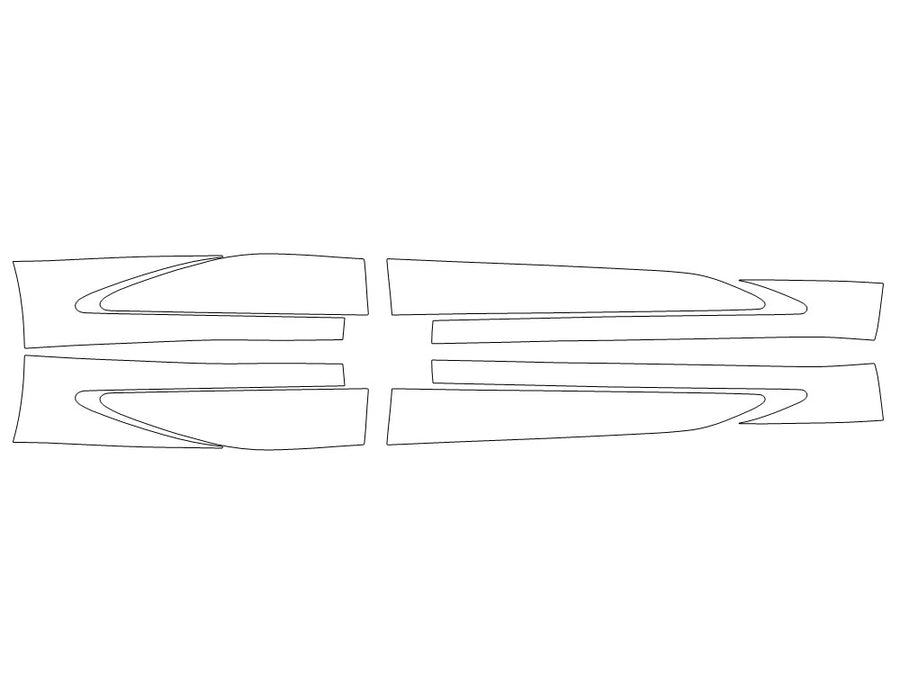 crown 3M Clear Bra Door Cup Precut PPF Diagram