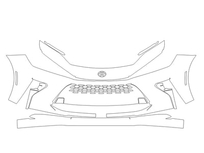 crown signia Avery Dennison Clear Bra Bumper Precut PPF Diagram