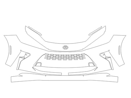 crown signia Avery Dennison Clear Bra Bumper Precut PPF Diagram