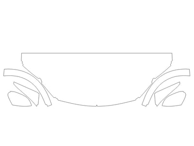 crown signia 3M Clear Bra Hood Precut PPF Diagram