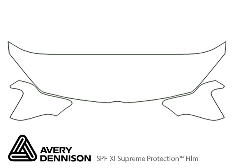 echo Avery Dennison Clear Bra Hood Precut PPF Diagram