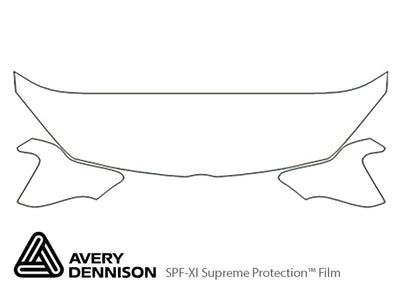 echo Avery Dennison Clear Bra Hood Precut PPF Diagram
