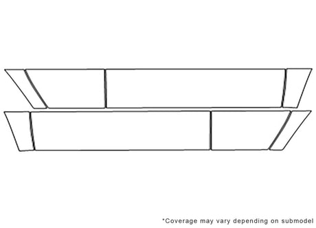 fj cruiser 3M Clear Bra Door Cup Precut PPF Diagram