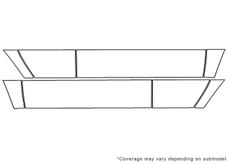 fj cruiser Avery Dennison Clear Bra Door Cup Precut PPF Diagram