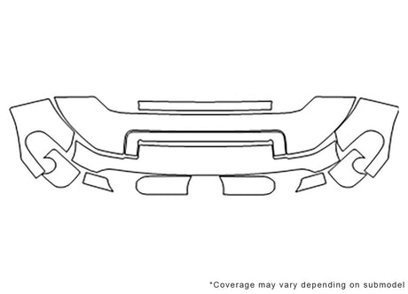 fj cruiser Avery Dennison Clear Bra Hood Precut PPF Diagram