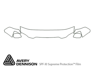 highlander Avery Dennison Clear Bra Hood Precut PPF Diagram