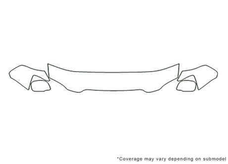 highlander 3M Clear Bra Hood Precut PPF Diagram
