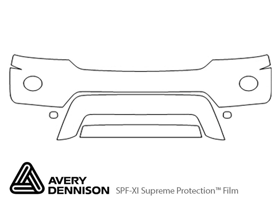 highlander Avery Dennison Clear Bra Bumper Precut PPF Diagram