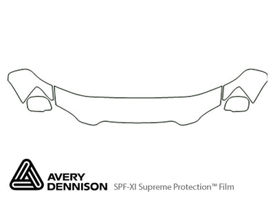 highlander Avery Dennison Clear Bra Hood Precut PPF Diagram
