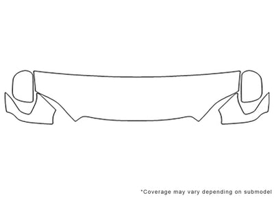 highlander Avery Dennison Clear Bra Hood Precut PPF Diagram