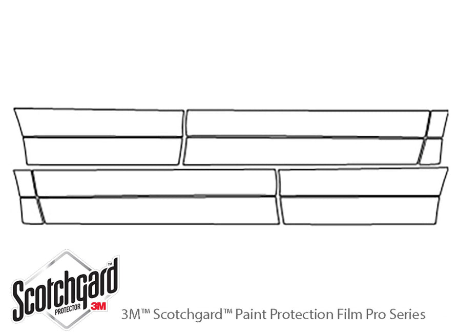 highlander 3M Clear Bra Door Cup Precut PPF Diagram