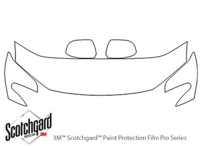 highlander 3M Clear Bra Hood Precut PPF Diagram