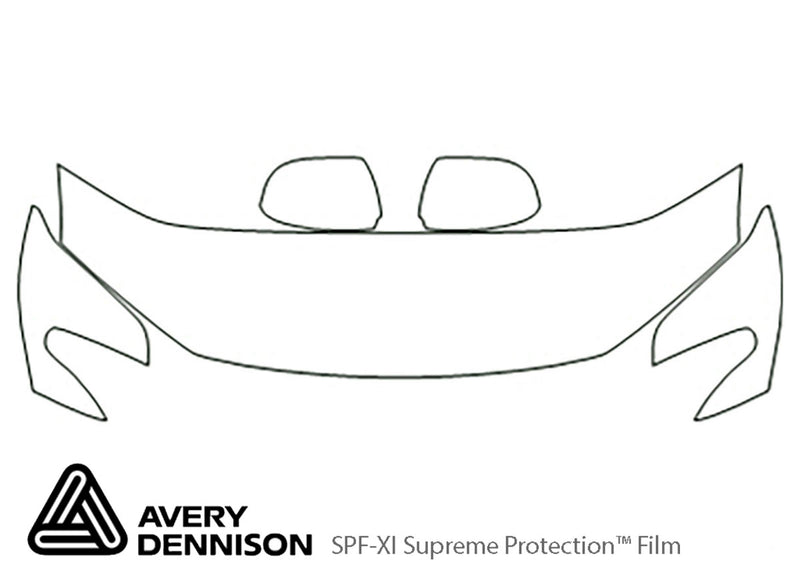highlander Avery Dennison Clear Bra Hood Precut PPF Diagram