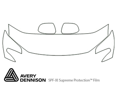 highlander Avery Dennison Clear Bra Hood Precut PPF Diagram