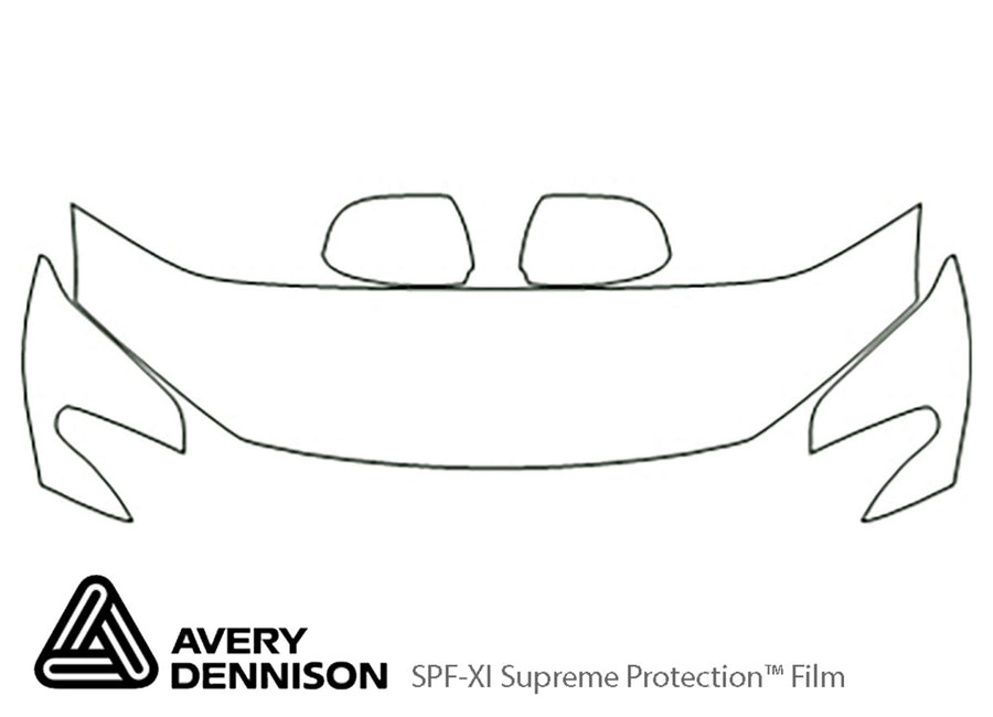 highlander Avery Dennison Clear Bra Hood Precut PPF Diagram