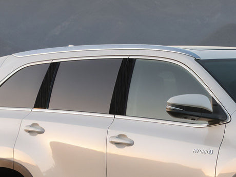 toyota highlander 2014-2019 Brushed Aluminum Black Pillar Cover Diagram