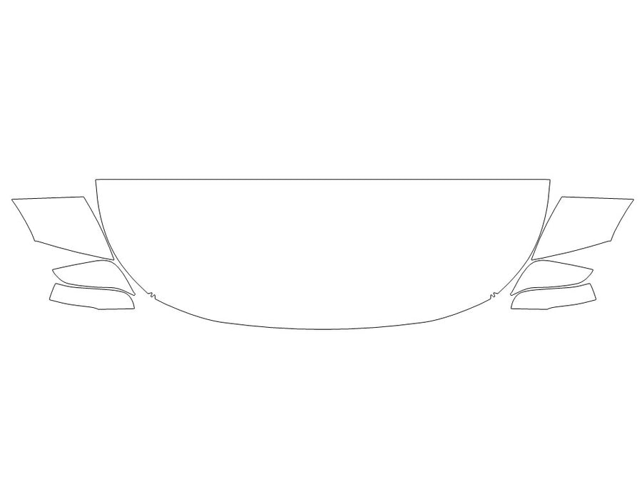 highlander 3M Clear Bra Hood Precut PPF Diagram
