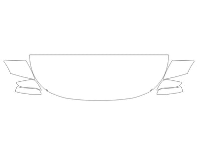highlander Avery Dennison Clear Bra Hood Precut PPF Diagram
